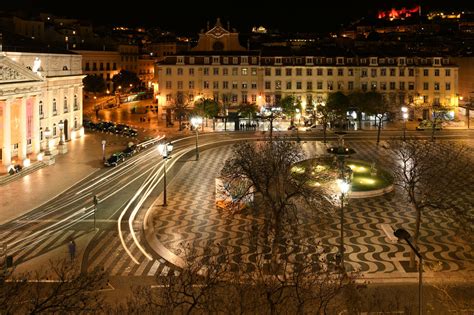 Rossio Square at night Lisbon Portugal by kuyupeach #ErnstStrasser #Portugal | Lisbon, Lisbon ...