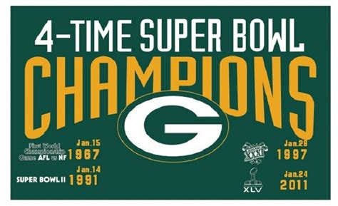 Green Bay Packers Limited Edition Super Bowl Banner Packers Super Bowl ...