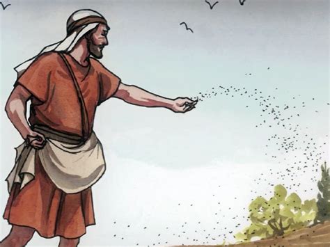 Free Visuals: The Parable of the Sower Jesus tells a parable about a seed being sown on ...