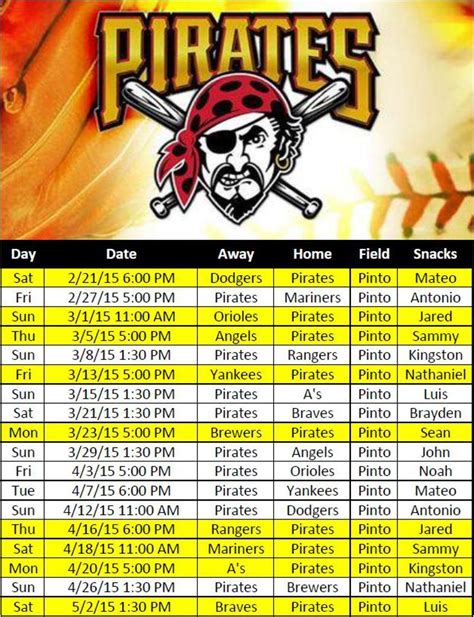 Pirates Baseball Schedule 2024 Printable - Babs Marian