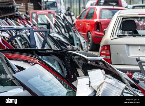 car parts at the scrap yard Stock Photo - Alamy