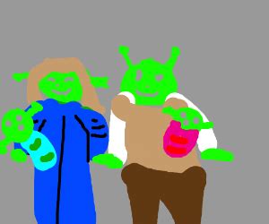 Shrek with his family - Drawception