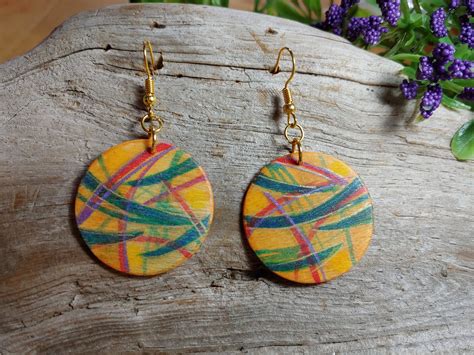 Round Funky Earrings | Etsy