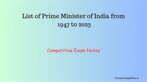 List of Prime Minister of India