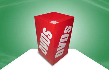 DVD Red Cardboard Display Units Dump Bins Newspaper Cardboard Collection Bins