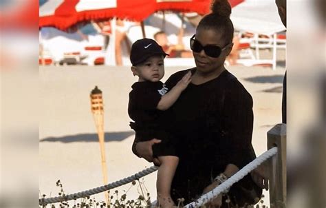 Janet Jackson Takes Son Eissa Al Mana To Beach