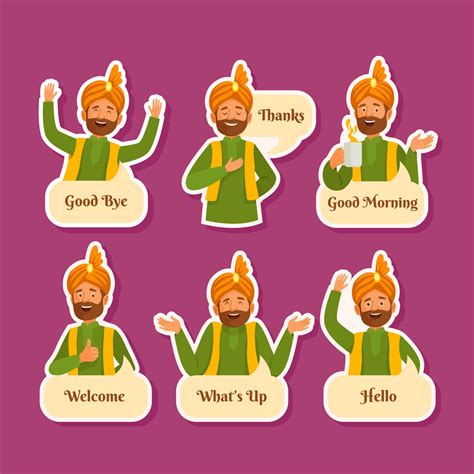 Lohri Greeting Sticker Set 16305026 Vector Art at Vecteezy