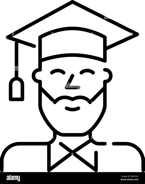 University graduation. Smiling young man with beard wearing mortar board and shirt. Pixel ...