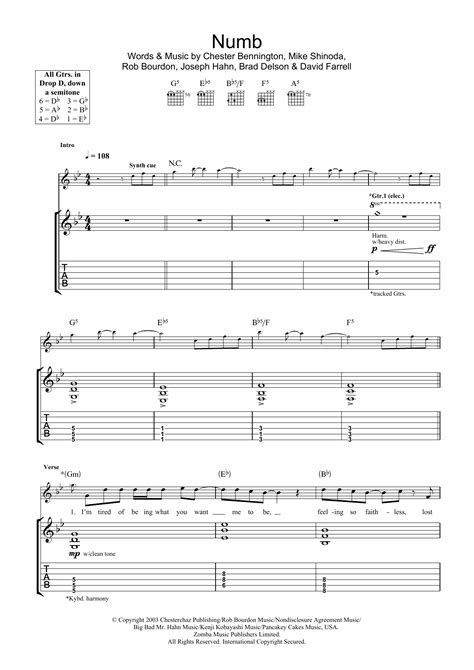 Numb by Linkin Park - Guitar Tab - Guitar Instructor