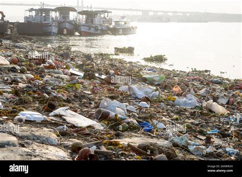 Ganges Water Pollution Polluted holy Ganga with human waste, industrial leftovers, domestic ...