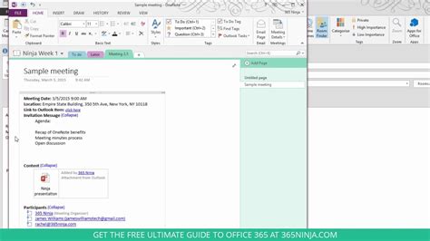 Onenote Meeting Minutes Template