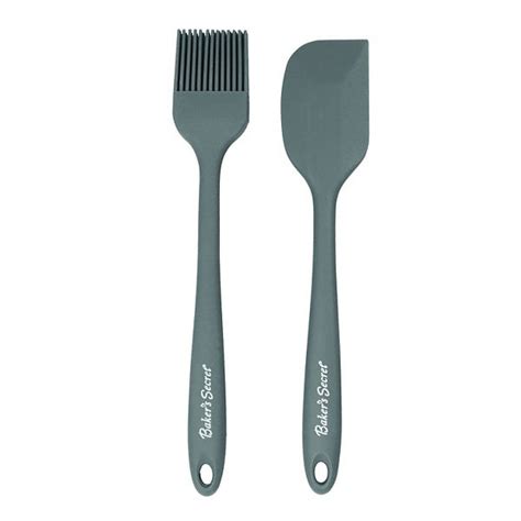 Baker's Secret Silicone Dishwasher Safe Set of 2 Brush Spatula 10.43"x0 ...