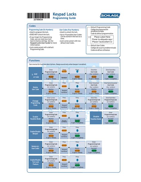 Schlage Fe595 Programming Manual