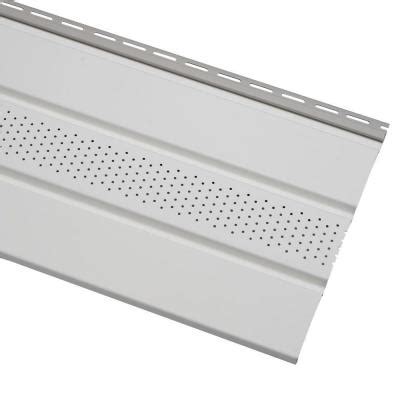 Cellwood Economy Triple 4 in. White Center-Vented Vinyl Soffit ...