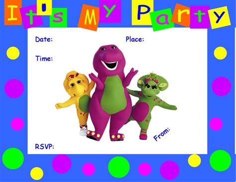 FREE Barney Birthday Party Invitation | barney | Pinterest | Barney birthday, Party invitations ...