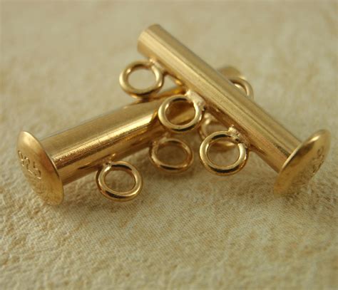 1 14kt Gold Filled Slide Lock Clasp 2 3 4 5 or 6 Strand