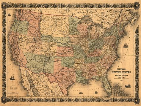 USA Map Print American Map Vintage Map Print Old Map Antique | Etsy