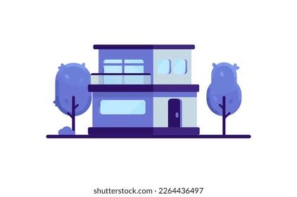 Blue House Vector Illustration Cartoon Style Stock Vector (Royalty Free ...