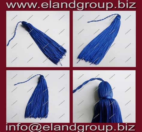 Blue graduation cap tassels