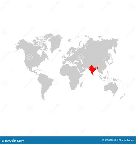 India en el mapa mundial stock de ilustración. Ilustración de ...