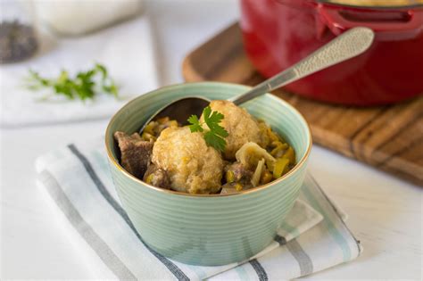 Traditional British Beef Stew and Suet Dumplings Recipe