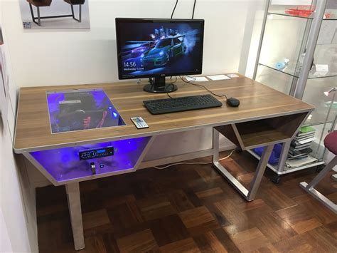 My PC desk I built! Pc Desk in 2019 | Gaming desk, Gaming computer desk, Gaming desk diy