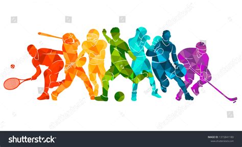 Color Sport Background Football Basketball Hockey Stock Vector (Royalty ...