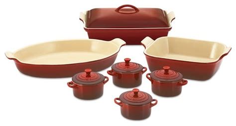 Le Creuset Stoneware 12-Piece Bakeware Set, Red - Traditional - Bakeware Sets - by Williams-Sonoma