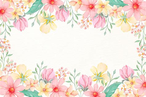 Free Vector | Watercolor flowers wallpaper in pastel colors