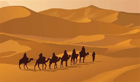 Desert Caravan Silhouette