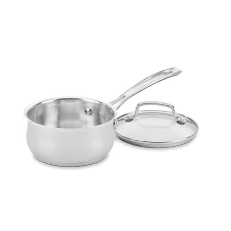 Shop Cuisinart Contoured 1-quart Stainless Steel Saucepan with Cover - Free Shipping On Orders ...