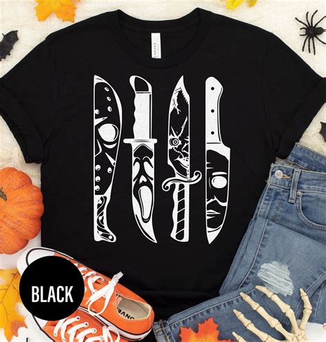 Get ready to spook up your wardrobe with our Horror Halloween t shirt! This scary and creepy t ...