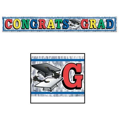 Metallic Congrats Grad Banner - Bazaar Novelty