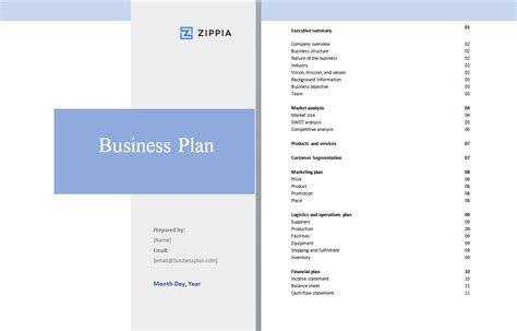 Business Plan Template [Word] - Zippia