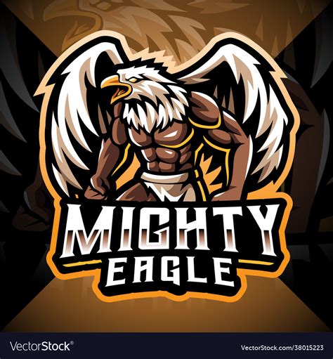 Mighty eagle esport mascot logo design Royalty Free Vector