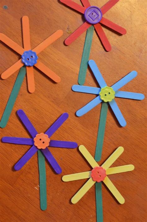 Easy Flower Craft Stick Craft for Kids