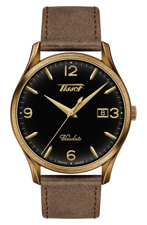 Tissot Heritage Visodate Leather Strap Watch - Lyst