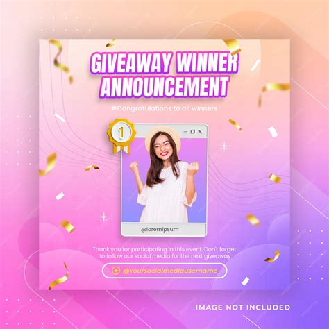 Premium PSD | Creative giveaway Winner announcement social media post ...