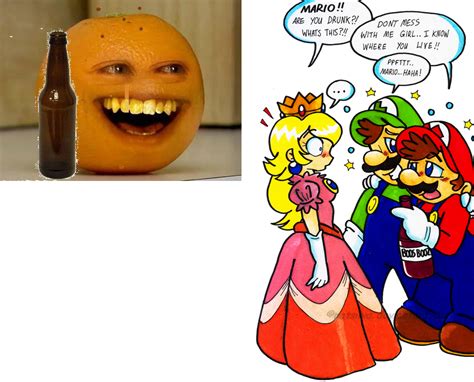 Image - Orange Drunk With Mario.PNG | Annoying Orange Fanon Wiki | FANDOM powered by Wikia