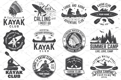 Canoe and kayak club badges | Illustrations ~ Creative Market