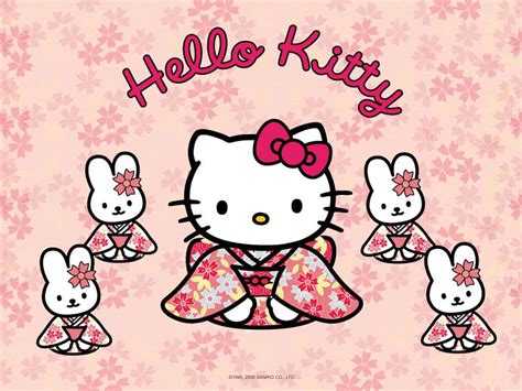 Download "Kawaii Hello Kitty in a Traditional Kimono" Wallpaper | Wallpapers.com