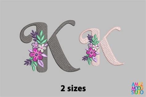 Letter K Floral Monogram · Creative Fabrica