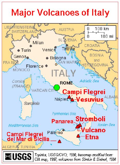 Volcanoes in Italy, all located in the south of the country. | Volcano ...