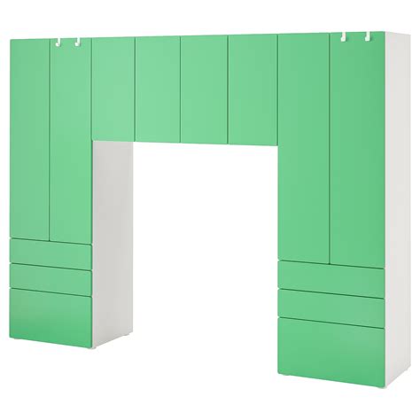 SMÅSTAD / PLATSA storage combination, white/green, 240x42x181 cm - IKEA