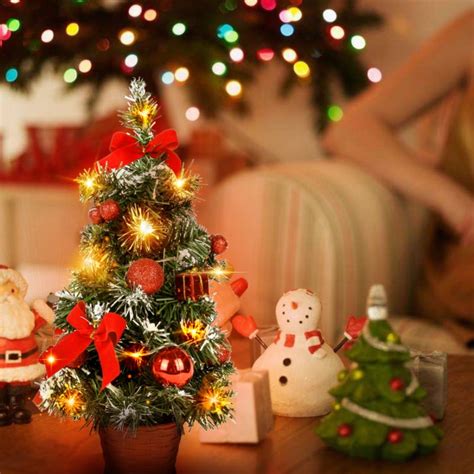 40 CM Tabletop Artificial Small Christmas Tree With LED Lights ...