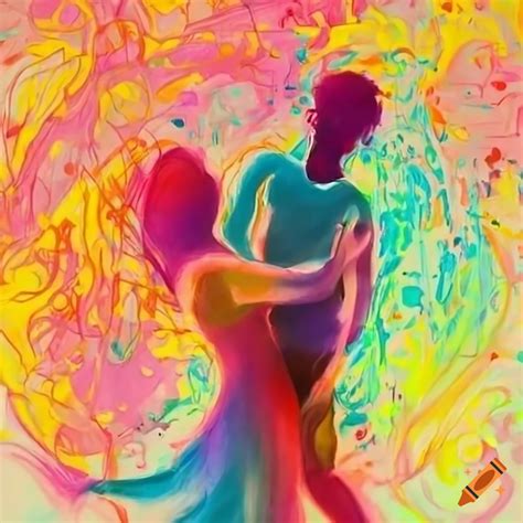 Abstract art of romantic bachata dance on Craiyon