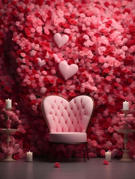 Premium Photo | Valentines day digital backdrop couple in love heart