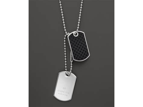 Gucci Dog Tag Necklace 236 in Black for Men - Lyst