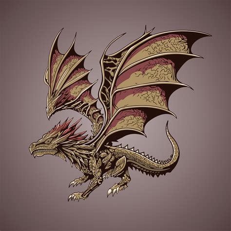 Western Dragon Flying Vector Illustration 21788266 Vector Art at Vecteezy