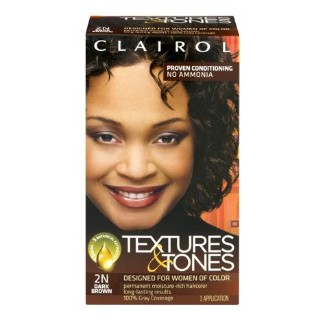 Clairol Textures & Tones 2N Dark Brown Permanent Moisture-Rich ...